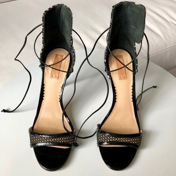 Reed Krakoff Natural Python Mesh Ankle-tie Sandals - Picture 6 of 8